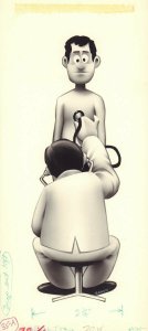 Man with Doctor Published Gag Airbrushed Art - Signed art by Braun