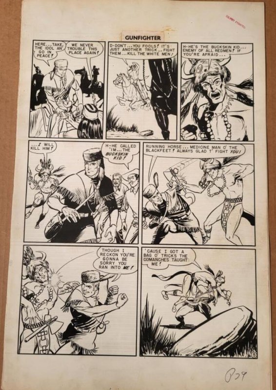 JOHNNY CRAIG original art, GUNFIGHTER #7, 6 PAGES full story ,1949, BUCKSKIN KID