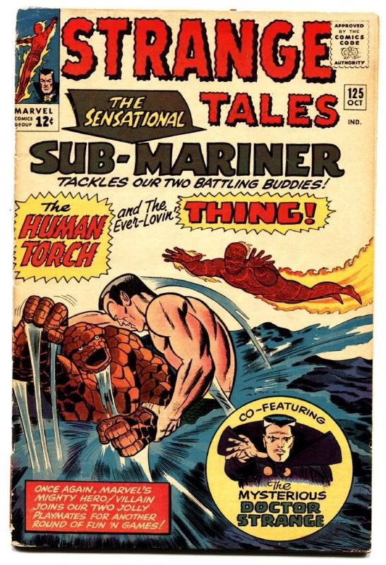 STRANGE TALES #125-comic book SUB-MARINER-THING-TORCH-MARVEL vg-