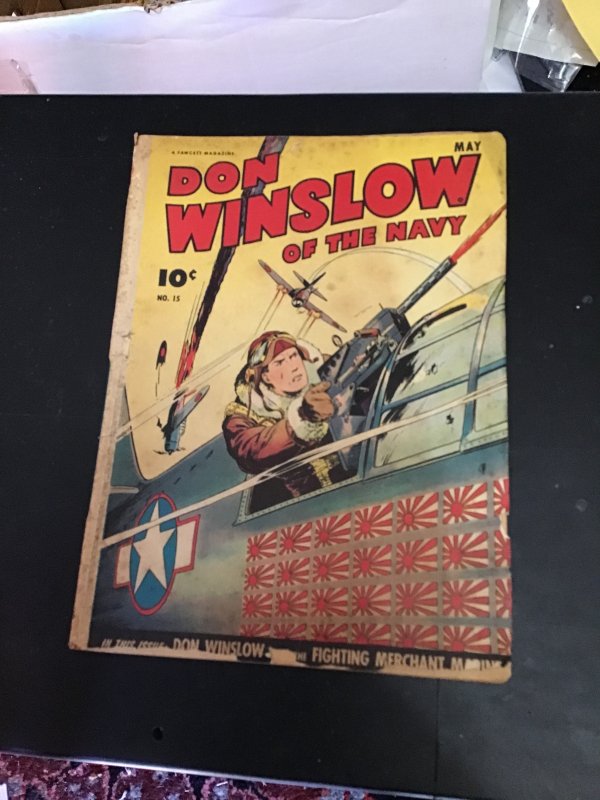 Don Winslow of the Navy #15 (1944) Affordable-grade rare wartime issue! VG- Wow!