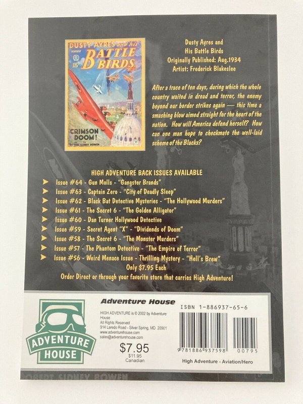 High Adventure #65 Crimson Doom August 1934 Pulp Reprint