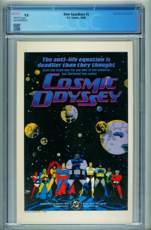 New Guardians #2  1988 - DC -CGC 9.8 - Comic Book-4254920020