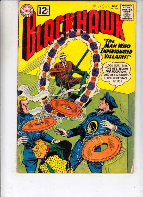 Blackhawk #174 (Jul-62) VG- Affordable-Grade Black Hawk, Chop Chop, Olaf, Pie...