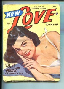PULP:  NEW LOVE-SEPT 1951-ROMANTIC PULP FICTION- PIN-UP GIRL COVER-FLICK-vg