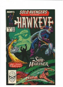 Solo Avengers #17 VF+ 8.5 Marvel Comics 1989 Hawkeye & Sub-Mariner, Sandman