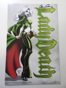 Lady Death Gallery #1 Emerald Turnaround Edition / Profile NM ! Signed W/ COA!