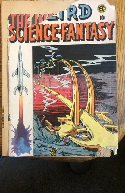 Weird Science-Fantasy #28 (1955) split detached covers, Rat chew