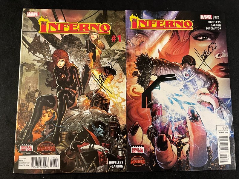 INFERNO #1, 2, 3, 5 Signed by Dennis Hopeless, VFNM Condition