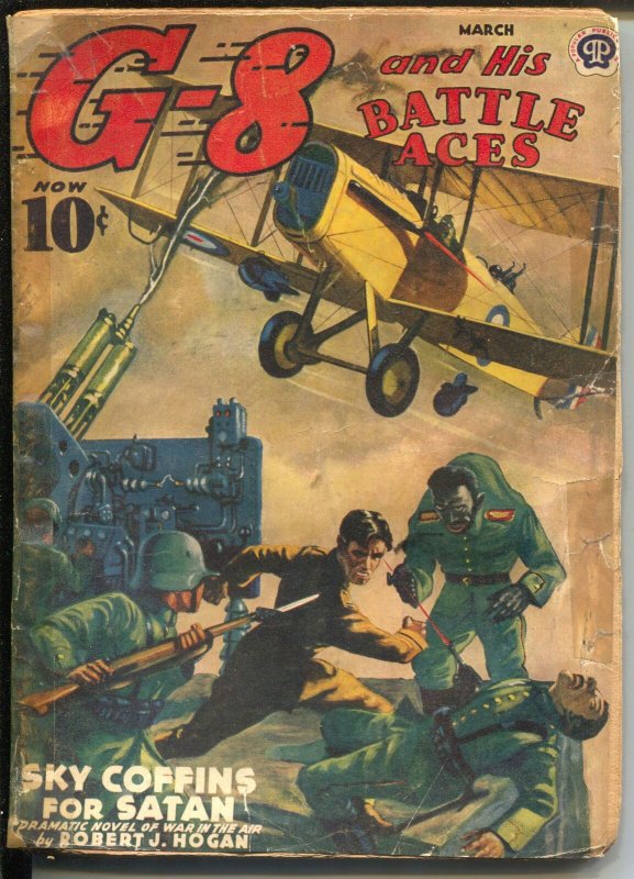 G-8 and His Battle Aces 3/1940-Robert J Hogan story-hero pulp-FR/G