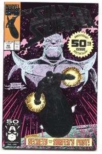 Silver Surfer #50 1991- Thanos- Marvel Foil cover NM-