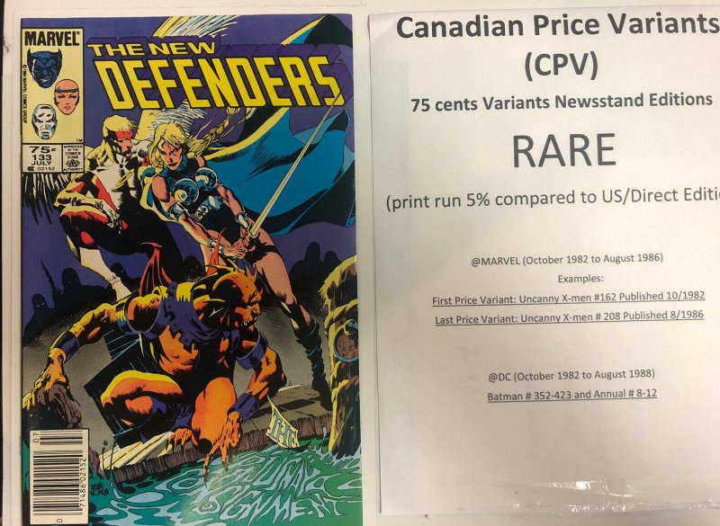 New Defenders (1984) # 133 (VF/NM) Canadian Price Variants (CPV)