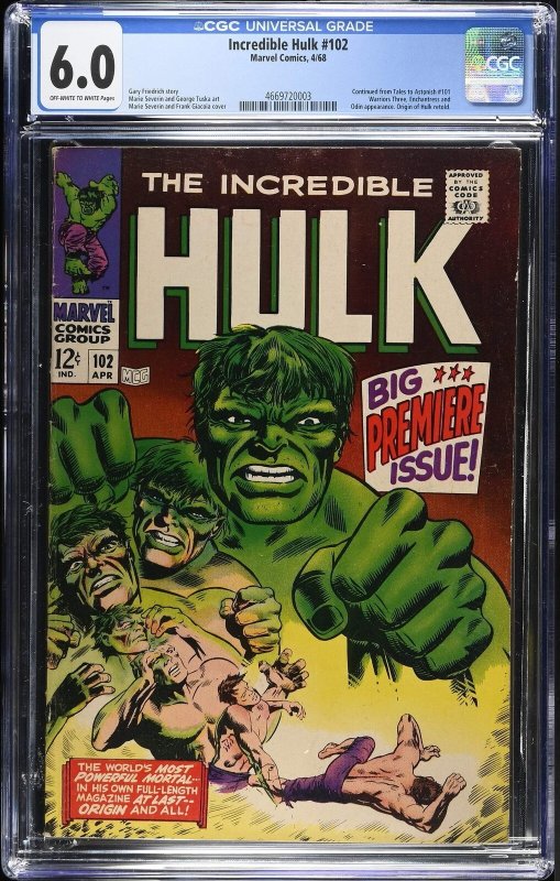 Incredible Hulk (1968) #102 - CGC 6.0 - 1st Issue of Second Series
