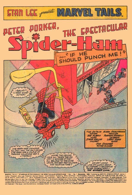 PETER PORKER SPIDER-HAM Two #1 Issues (''83-'85) From Marvel Tails & Star Comics