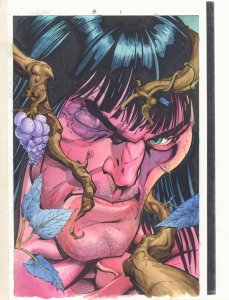 Conan: Flame and the Fiend #3 p.1 Color Guide - Conan Portrait - by John Kalisz