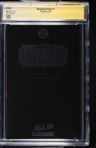 ABSOLUTE BATMAN #1 DC 2024 1ST PRINT FOIL NICK DRAGOTTA SIGNED CGC SS 9.8 NM