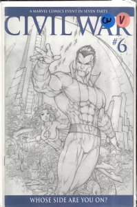 Civil War #6 Turner Sketch Cover (2006) Captain America