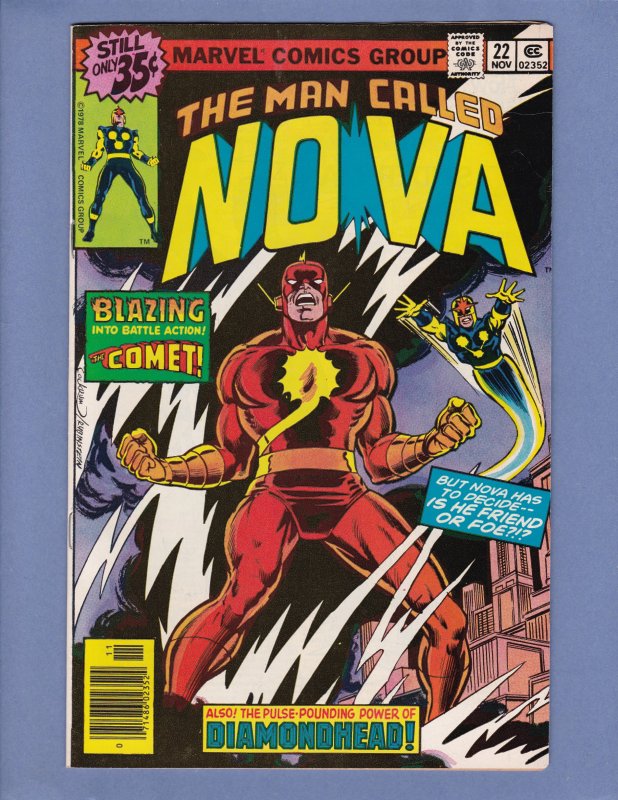 Nova #22 VF Comet Diamondhead Marvel 1978