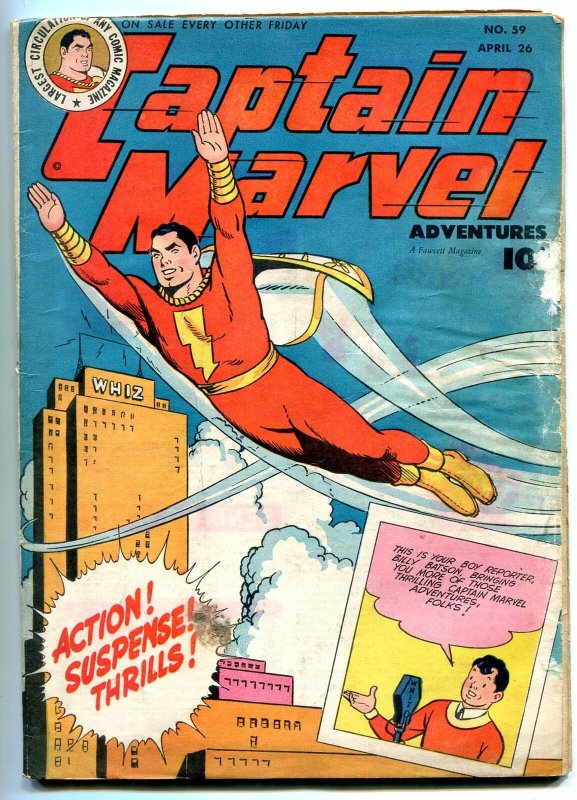 Captain Marvel Adventures #59 1956- Fawcett Golden Age- FAIR