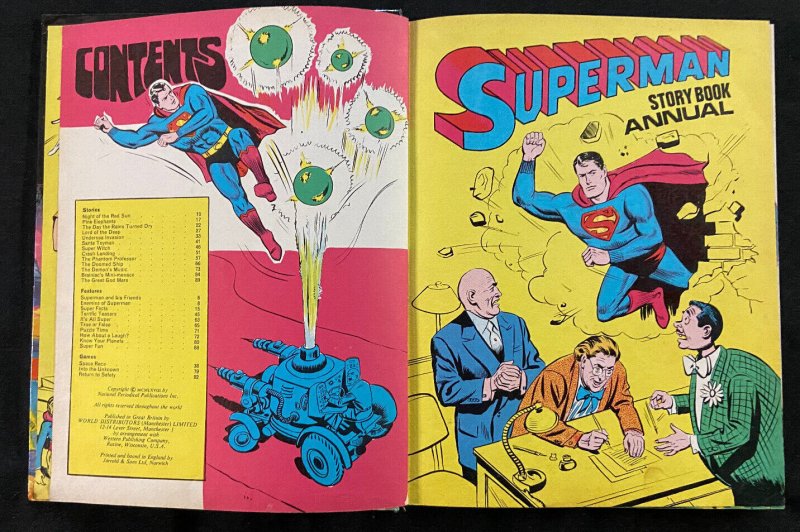 SUPERMAN HARDCOVER UK STORYBOOK ANNUAL 1968 VF