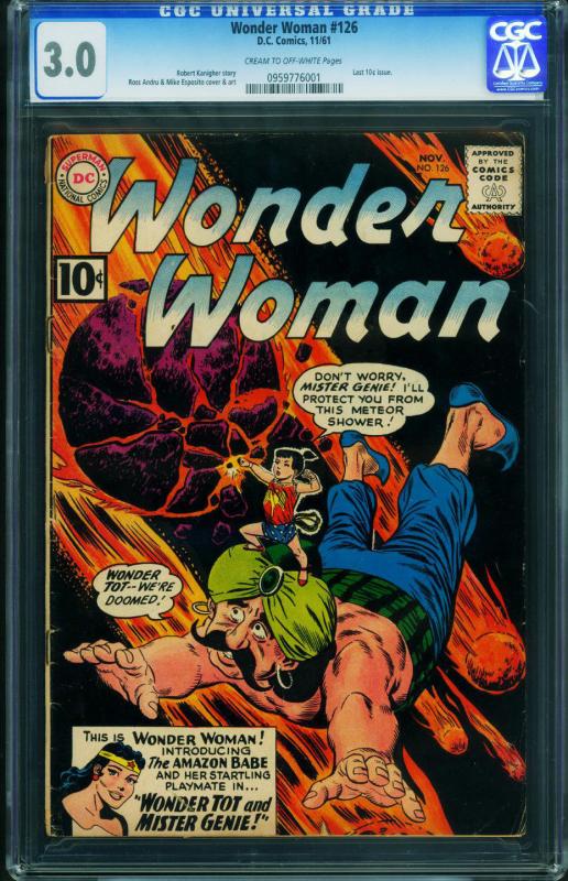 WONDER WOMAN #126 CGC 3.0 1961-UNMASKING OF WW- 0959776001