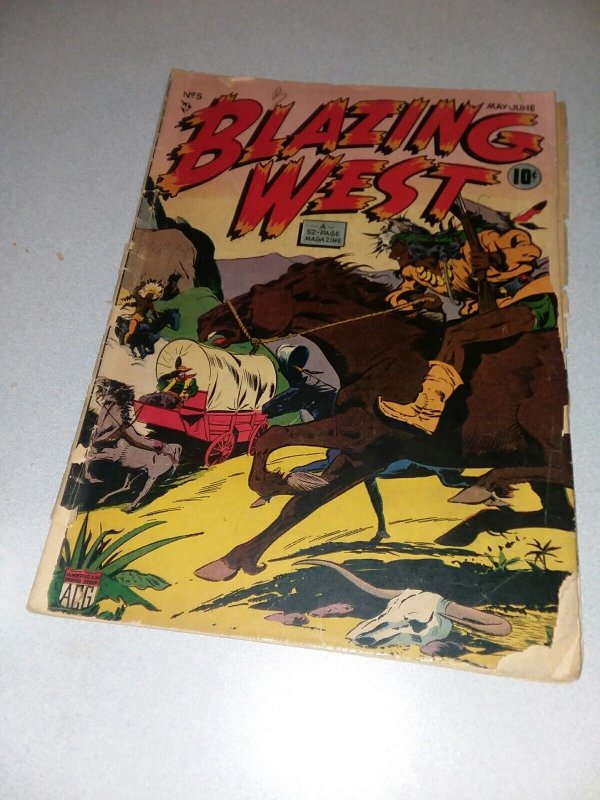 BLAZING WEST #5 acg 1949 golden age western comics starr art 2nd little lobo app