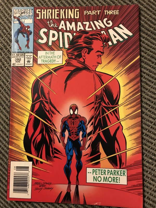 THE AMAZING SPIDER-MAN #392 Newsstand : Marvel 6/94 Fn/VF; ASM 50 cv. swipe