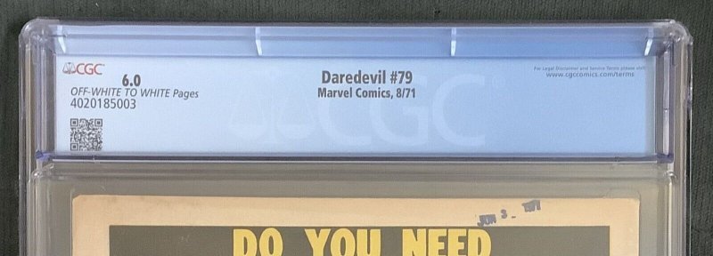 Daredevil #79 (1971, Marvel) CGC Graded 6.0