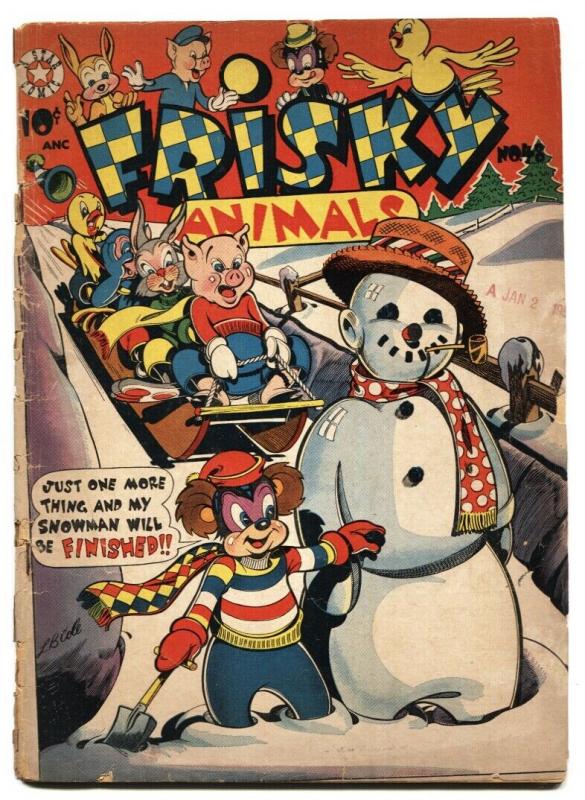 Frisky Fables #48 1950 L.B. Cole cover art-Snowman cvr 