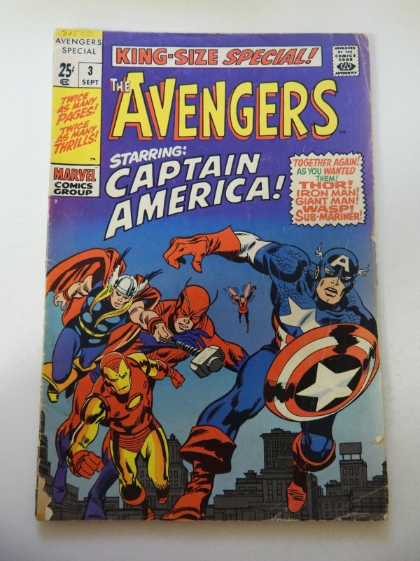 The Avengers Annual #3 (1969) VG- Condition 1 Spine Split