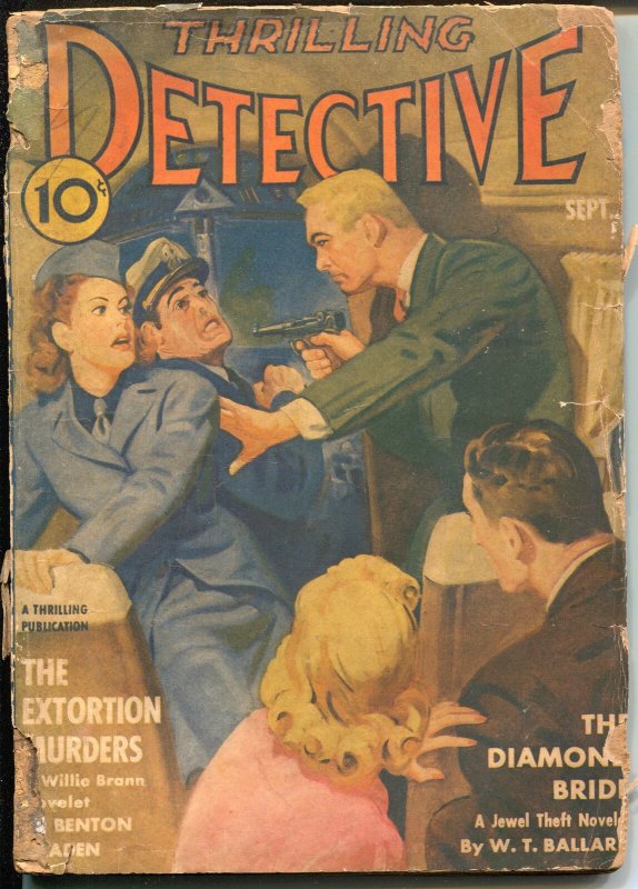 Thrilling Detective 9/1941-hard boiled crime-extortion murder-plane hijack-G-