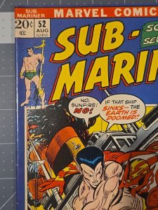 Sub-Mariner #52 Namor Battles Sunfire (Marvel Comics Aug-1972)