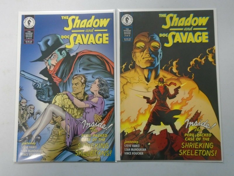 The Shadow and Doc Savage set #1+2 8.0 VF (1995 Dark Horse) PULP