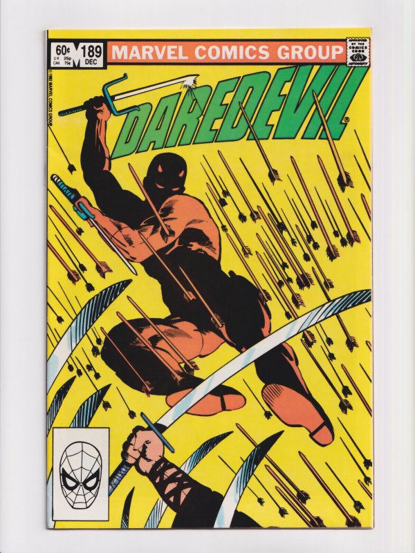 Daredevil #189 Marvel Comics 1982 Frank Miller Cover and Art VF/NM