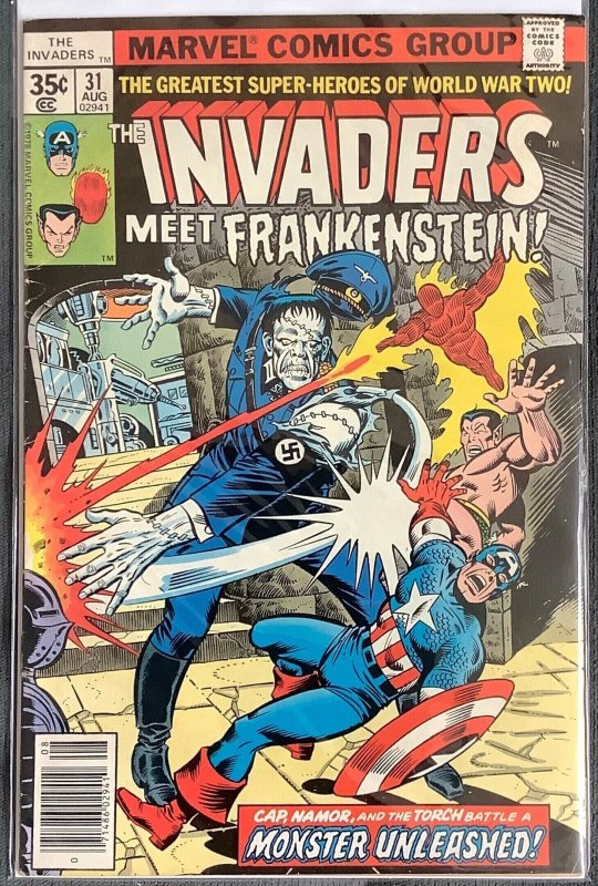 The Invaders #31 (1978, Marvel) Frankenstein's Monster Appearance. VF