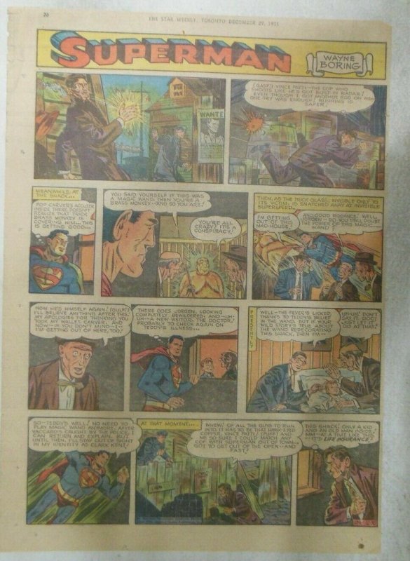 Superman Sunday Page #635 by Wayne Boring from 12/30/1951 Size ~11 x 15 inches