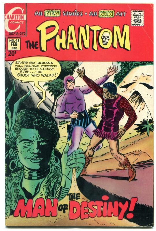 THE PHANTOM #48 1971-CHARLTON COMICS-WILD JUNGLE COVER VG/FN