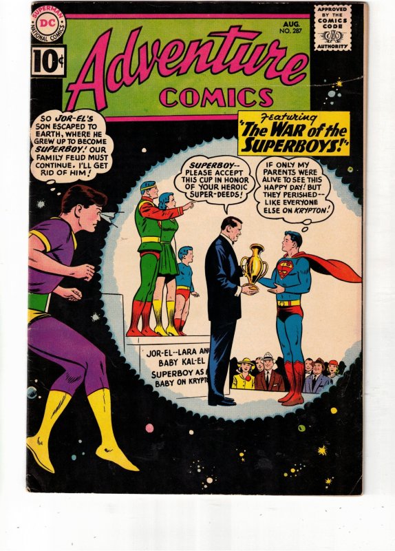 Adventure Comics #287 1961 1st Dev-Em part II Mid-High-Grade Superboy Utah CERT!