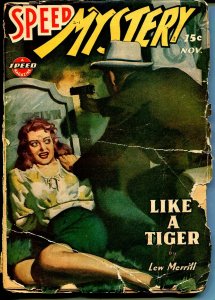 Speed Mystery 11/1943-Trojan-graveyard terror cover-pulp thrills-G-