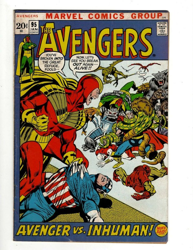 Avengers # 95 FN Marvel Comic Book Hulk Thor Captain America Iron Man OF2