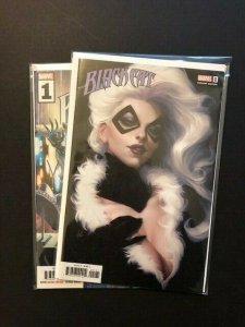 SET of 2-Marvel BLACK CAT#1 Campbell MAIN & Artgerm VARIANT (1 of each)NM (A203)