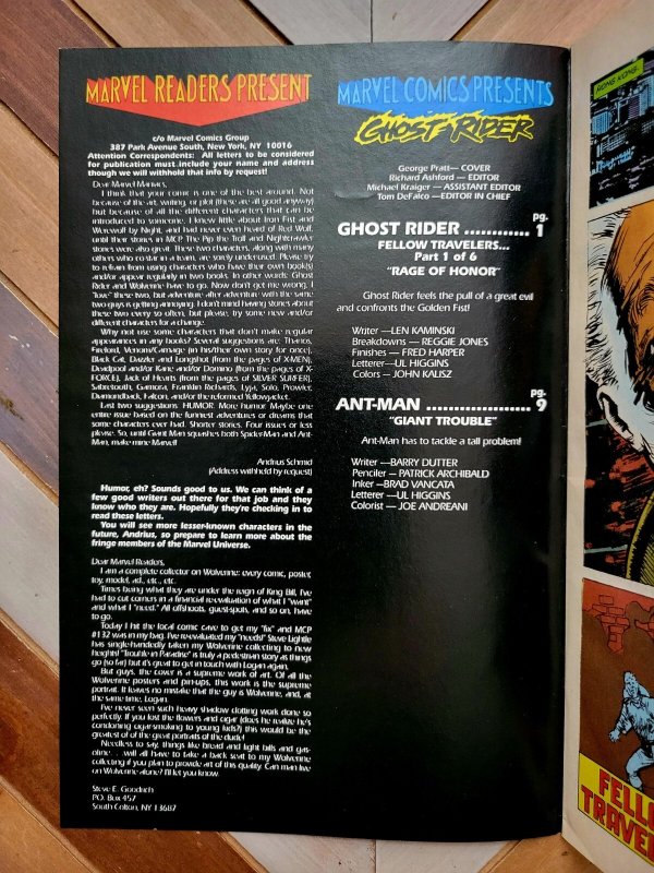 MARVEL COMICS PRESENTS #137 FN+ 1993 WOLVERINE, GHOST RIDER, IRON FIST, ANT MAN