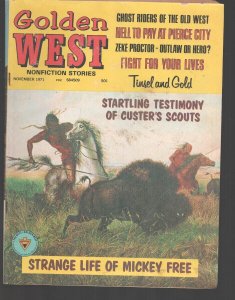 Golden West 11/1971-Indian buffalo hunter cover art-Ghost Riders of the Old W...