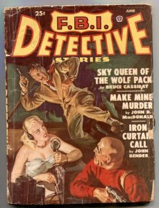 PULP:  F.B.I. Detective Stories Pulp June 1949- Saunders cover-Iron Curtain Call