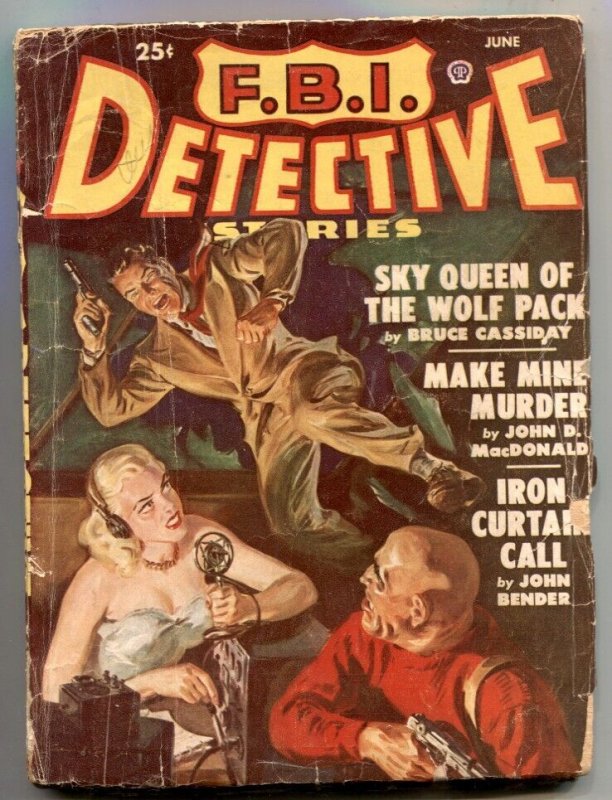 PULP:  F.B.I. Detective Stories Pulp June 1949- Saunders cover-Iron Curtain Call
