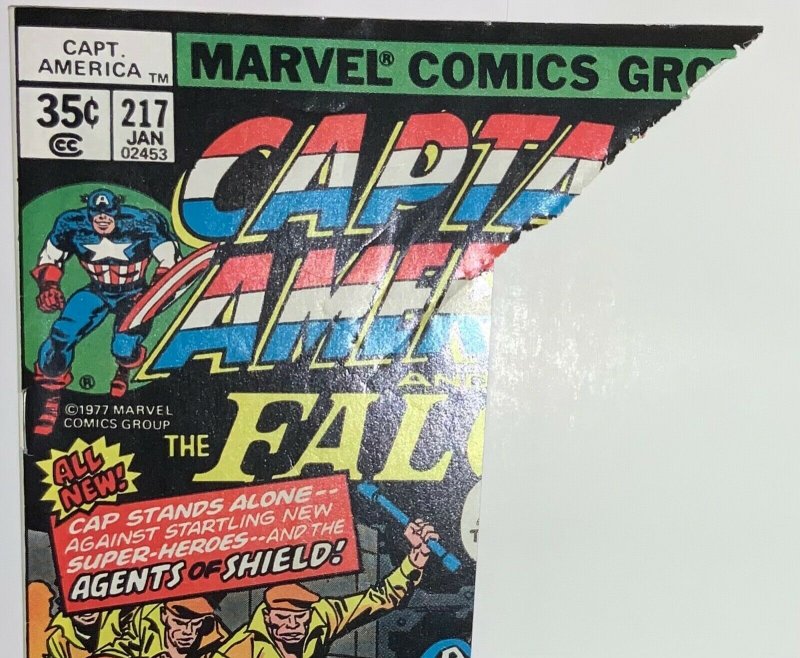 CAPTAIN AMERICA Comic # 217 — 1978 Marvel Universe — First Appearance Quasar