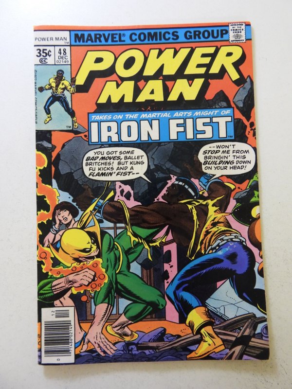 Power Man #48 (1977) 1st meets Iron Fist FN+ condition stains back cover