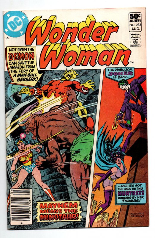 Wonder Woman #282 newsstand - Etrigan the Demon - Huntress vs Joker - 1981 - VF