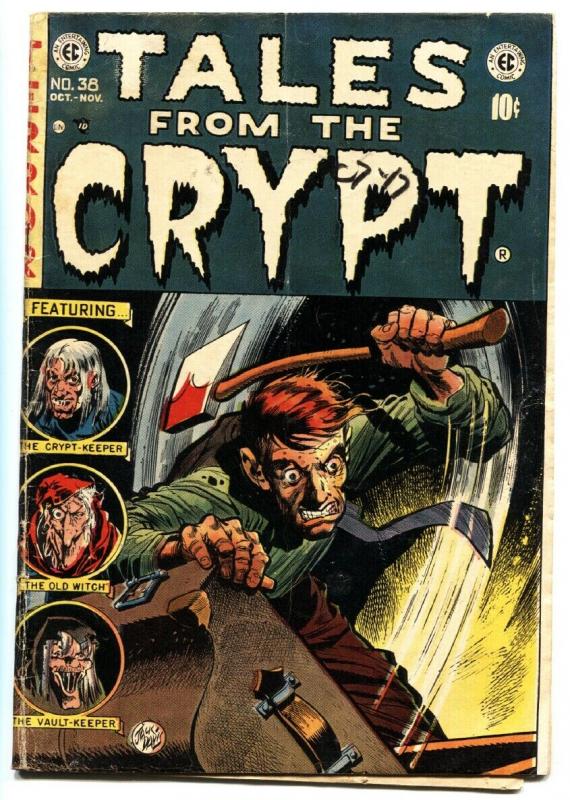 TALES FROM THE CRYPT #38 1953-EC-JACK DAVIS-Iconic VIOLENT cover