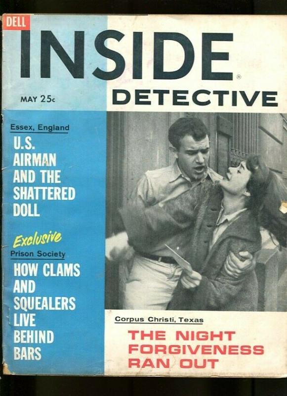 INSIDE DETECTIVE-05/1961-U.S. AIRMAN-BARS-CROOKED-COP-CHEATING-DEATH VG