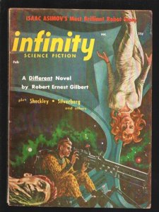 Infinity Science Fiction 2/1957-famous Ed Emsh Space Sickness coverIsaac As...